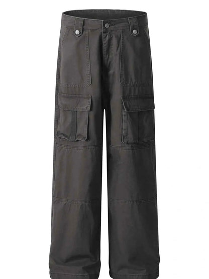 Men's Casual Cargo Wide Leg Pants with Multiple Pockets — Livostyle