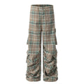 Men's Plaid Ruched Wide Leg Pants — Livostyle