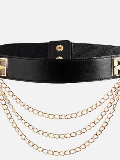 Elastic Belt with Chain — detail view — Livostyle