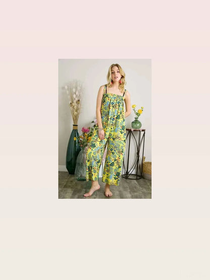 Elastic Detail Tropical Jumpsuit — styled showcase — Livostyle