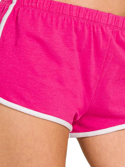 Elastic Waistband Dolphin Shorts — detail view — Livostyle
