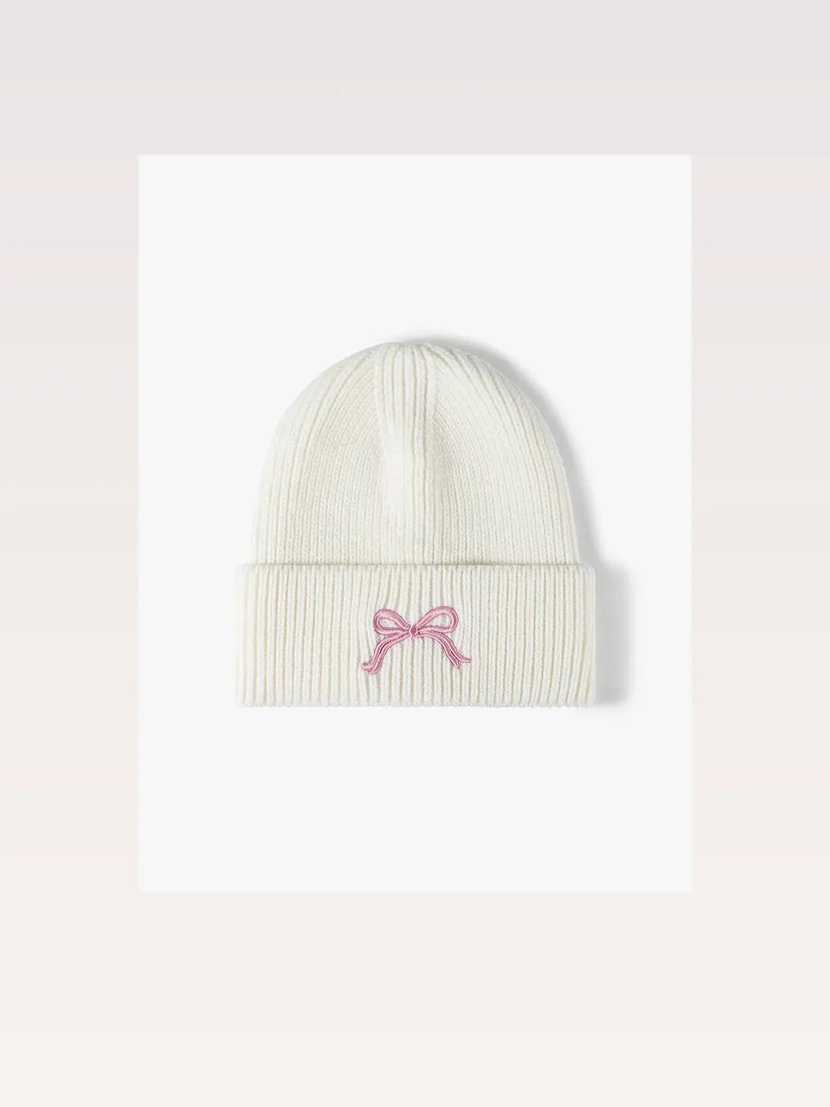 Embroidered Bow Knit Hat — styled showcase — Livostyle