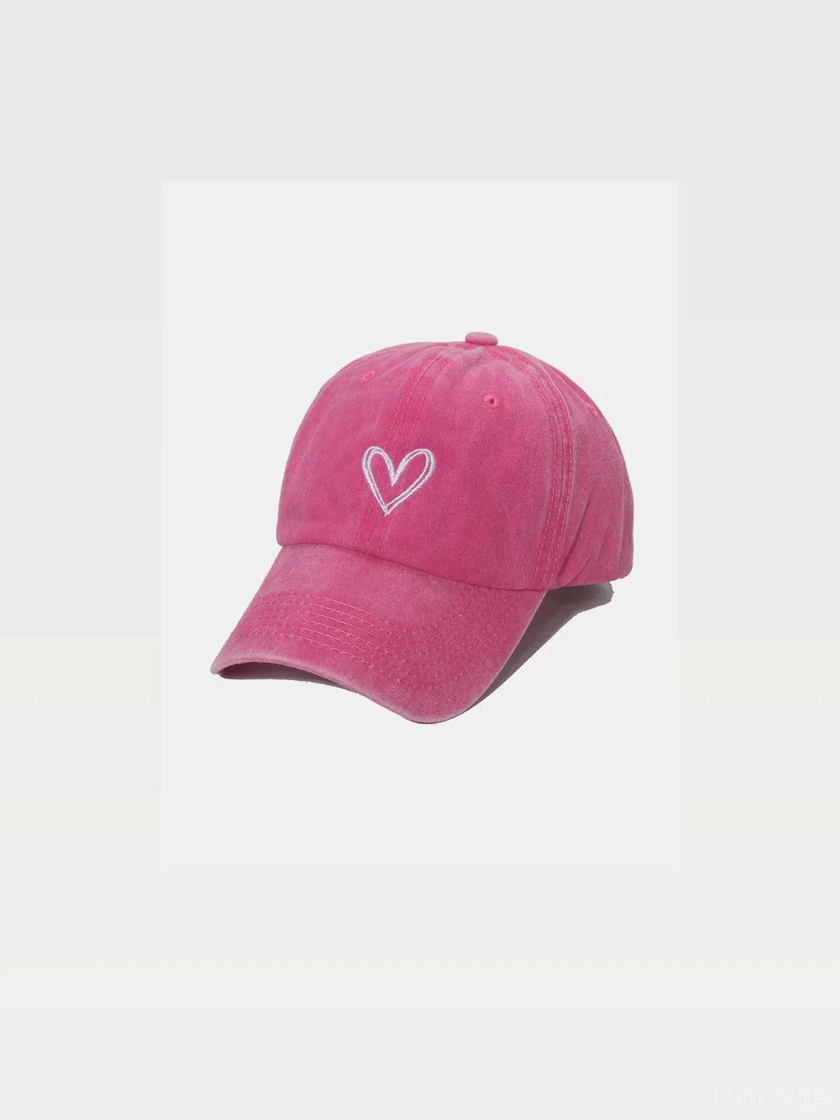 Embroidered Heart Washed Cotton Baseball Cap — styled showcase — Livostyle