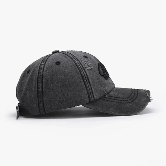Embroidered Letter Cotton Baseball Cap — square view — Livostyle