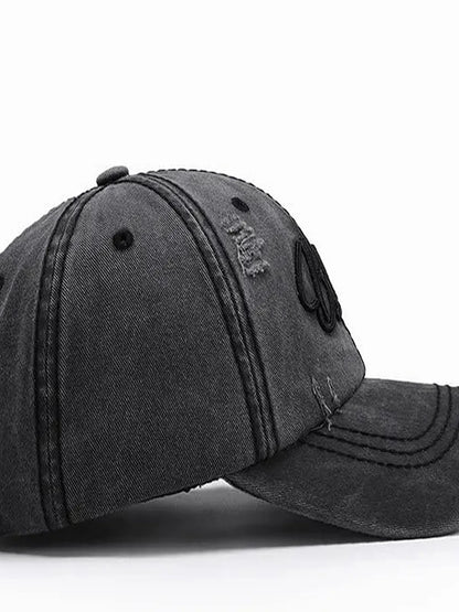Embroidered Letter Cotton Baseball Cap — detail view — Livostyle