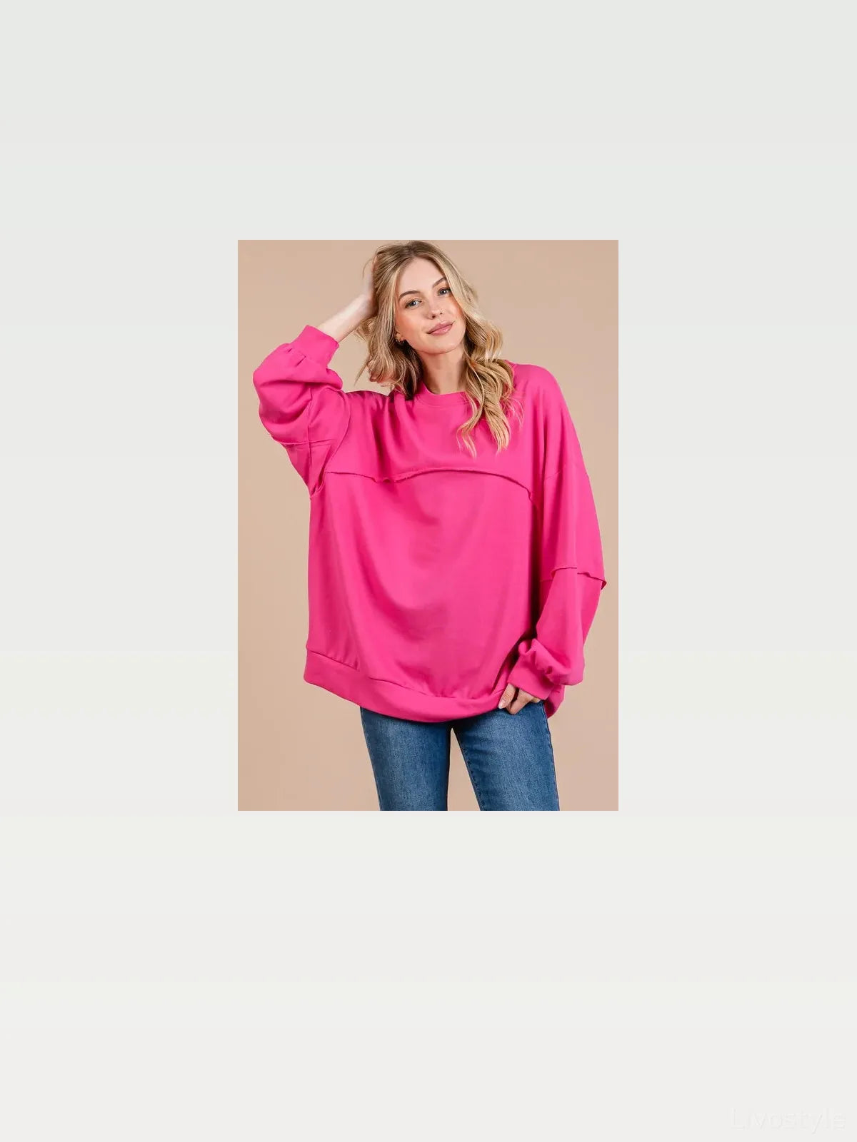Trendy Unisex Exposed Seam Sweatshirt — styled showcase — Livostyle