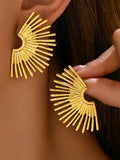 18K Gold-Plated Stainless Steel Sunburst Earrings — Livostyle