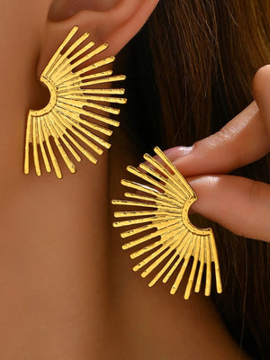 18K Gold-Plated Stainless Steel Sunburst Earrings
