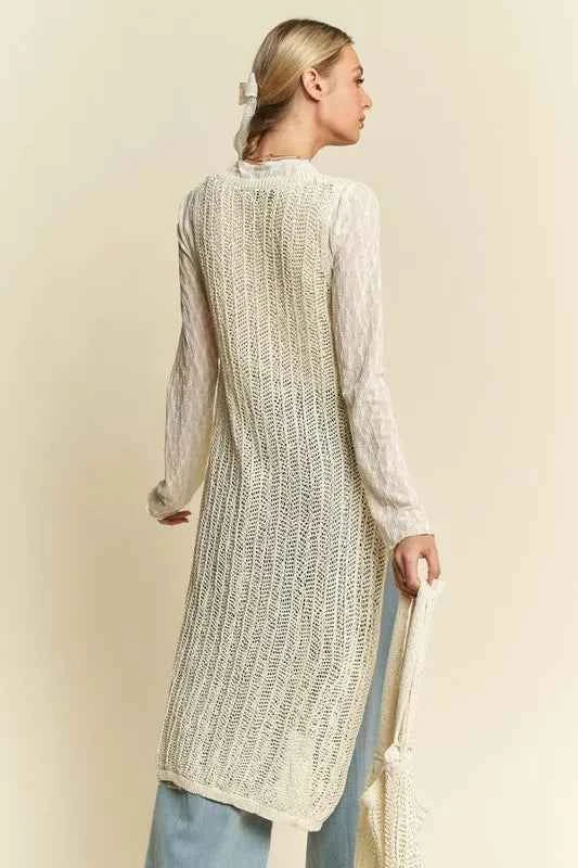 Davi & Dani Knit Side Slit Round Neck Sleeveless Dress & Bag