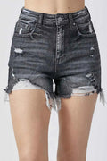 High Rise Distressed Denim Shorts — Livostyle