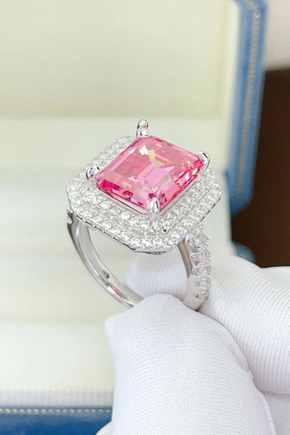 2 Carat Moissanite 925 Sterling Silver Ring — Square-Cut Pink — Livostyle