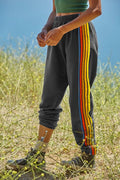 Contrast Striped Elastic Waist Active Pants — Livostyle