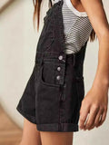 Square Neck Wide Strap Denim Overalls — Livostyle