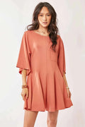 Solid Draped Sleeve Ties Back Skort Romper — Livostyle