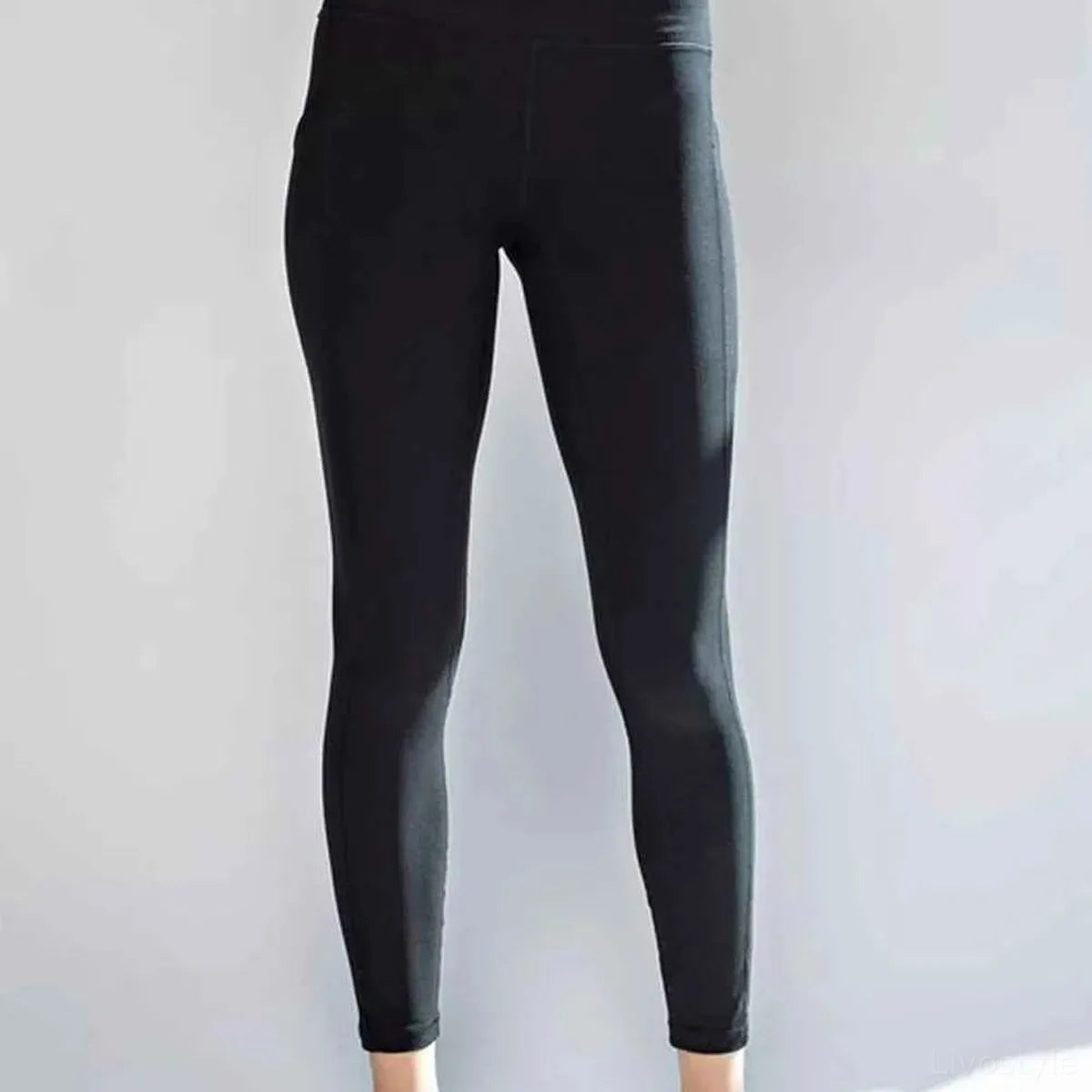 High Waist Wide Waistband Leggings — square view — Livostyle