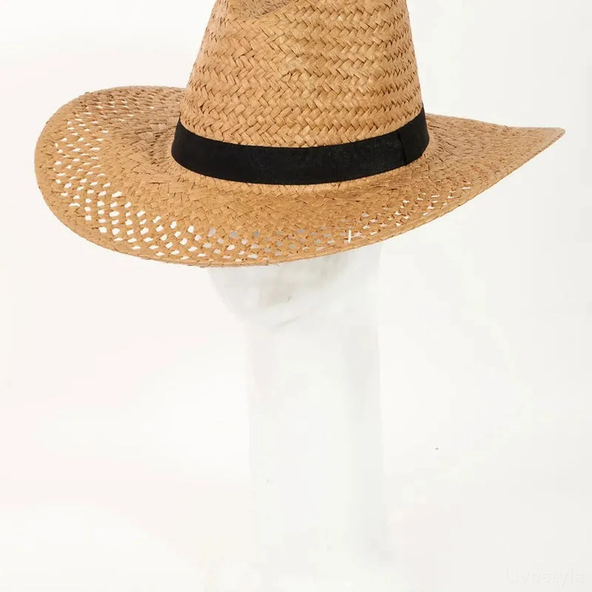 Basket Weave Straw Sun Hat — square view — Livostyle