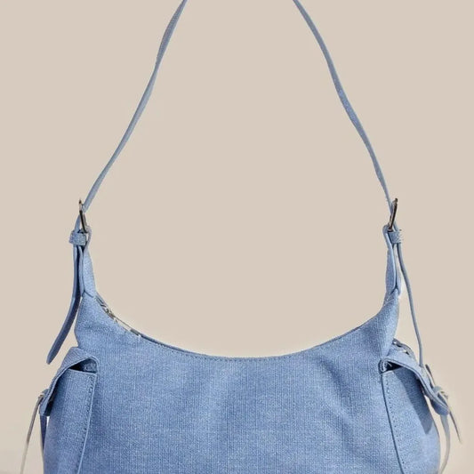 Braided Accent Double Pocket Shoulder Bag — square view — Livostyle