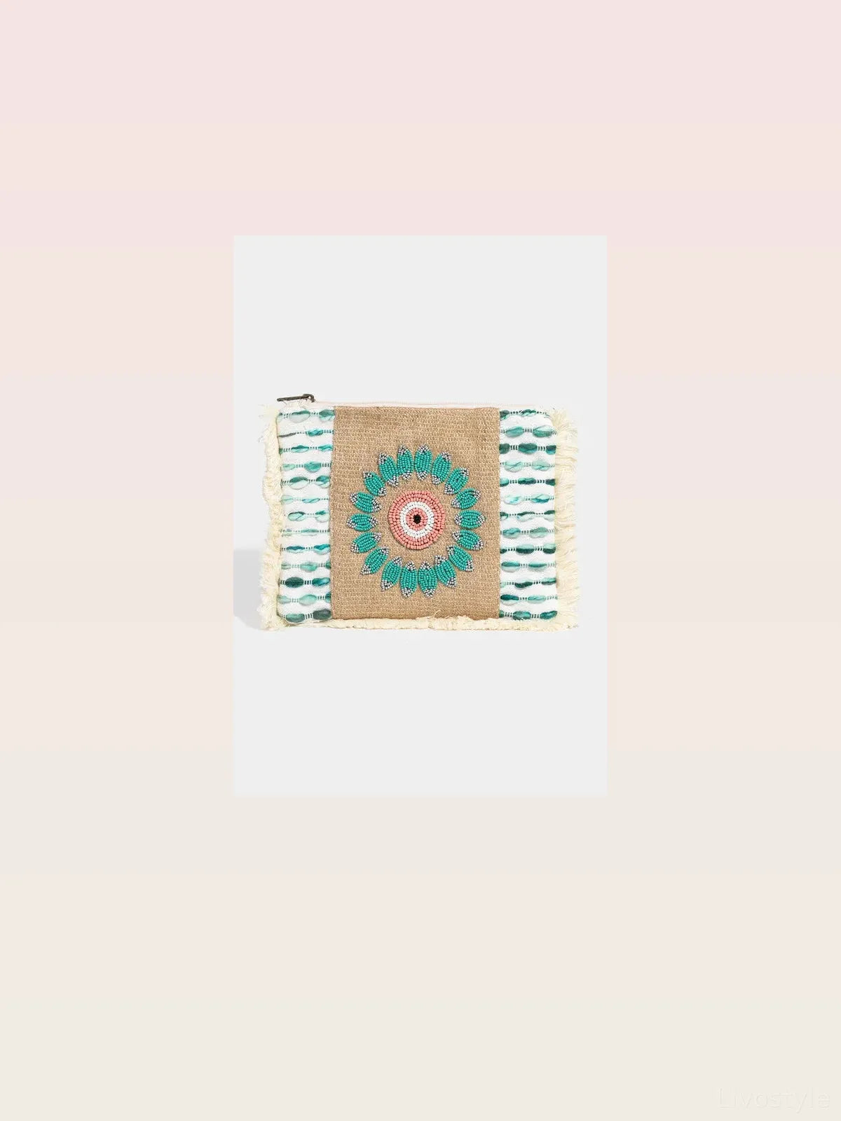 Evil Eye Fringe Cosmetic Bag — styled showcase — Livostyle