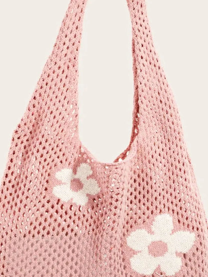 Flower Knitted Shoulder Bag — detail view — Livostyle