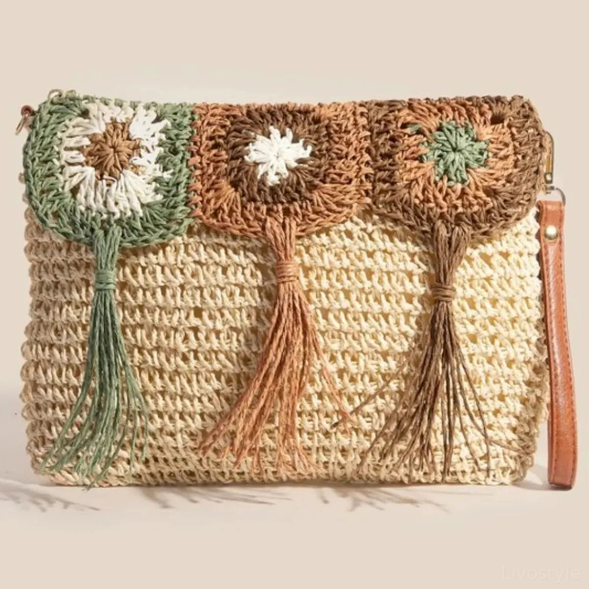 Intricate Tassel Braided Crossbody Bag — square view — Livostyle