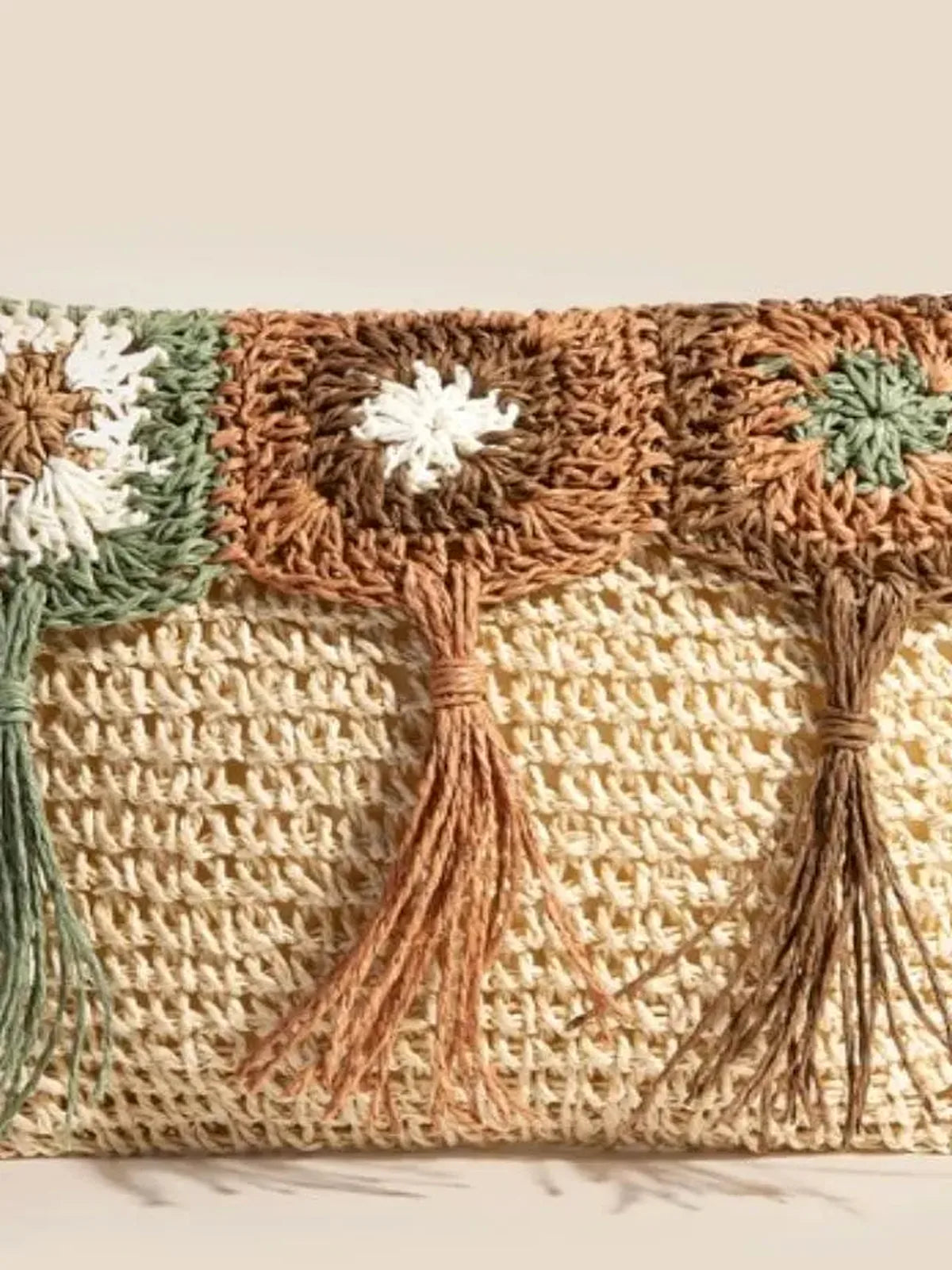Intricate Tassel Braided Crossbody Bag — detail view — Livostyle
