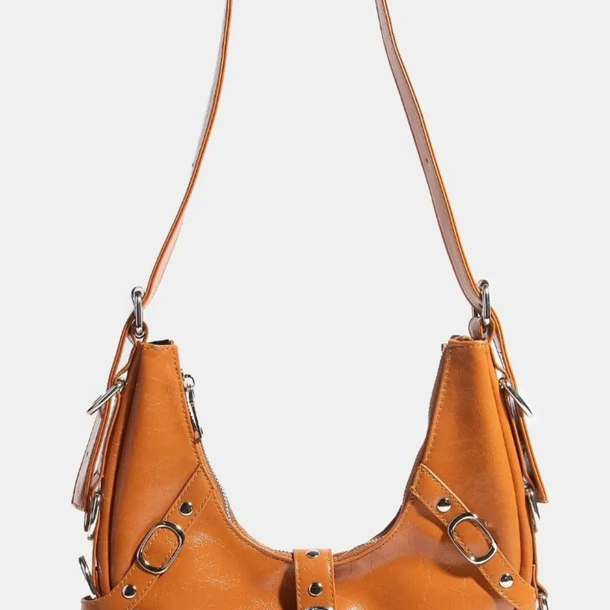 Multi Belt Strap Accent Shoulder Bag — square view — Livostyle