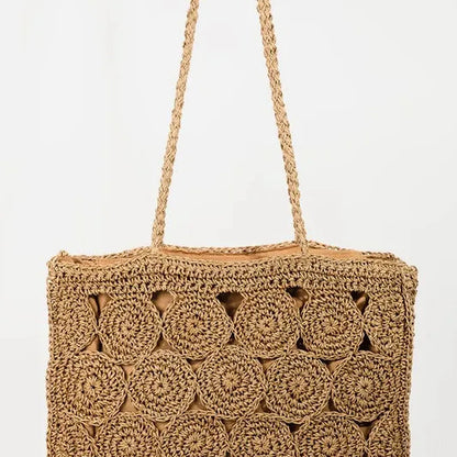 Square Braided Pattern Tote Bag — square view — Livostyle