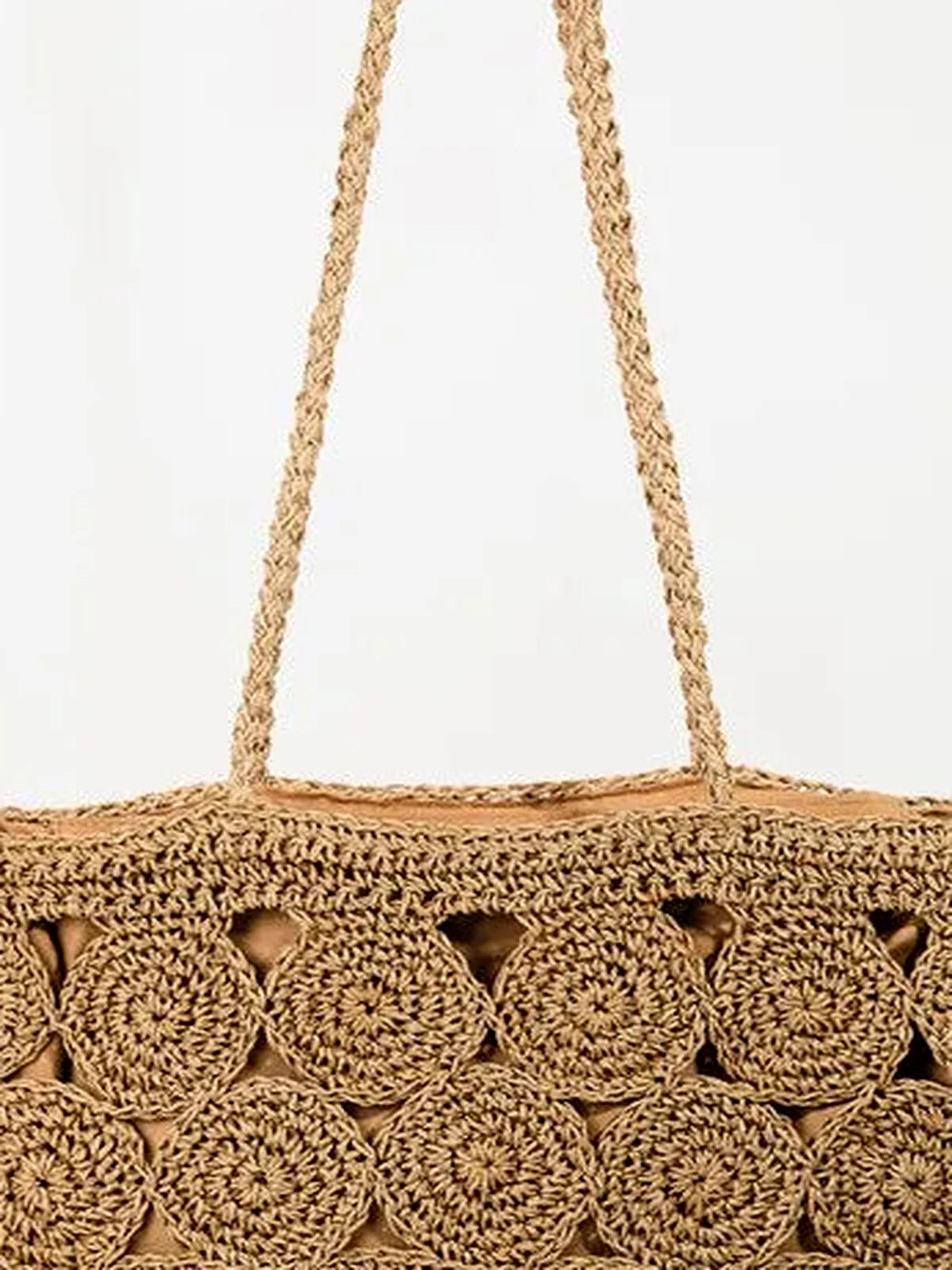 Square Braided Pattern Tote Bag — detail view — Livostyle