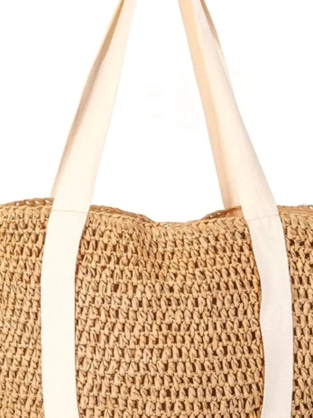 Straw Braided Hat Carrier Tote Bag — detail view — Livostyle