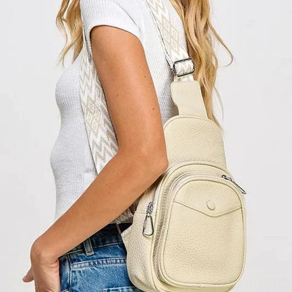 Textured PU Leather Sling Bag — square view — Livostyle