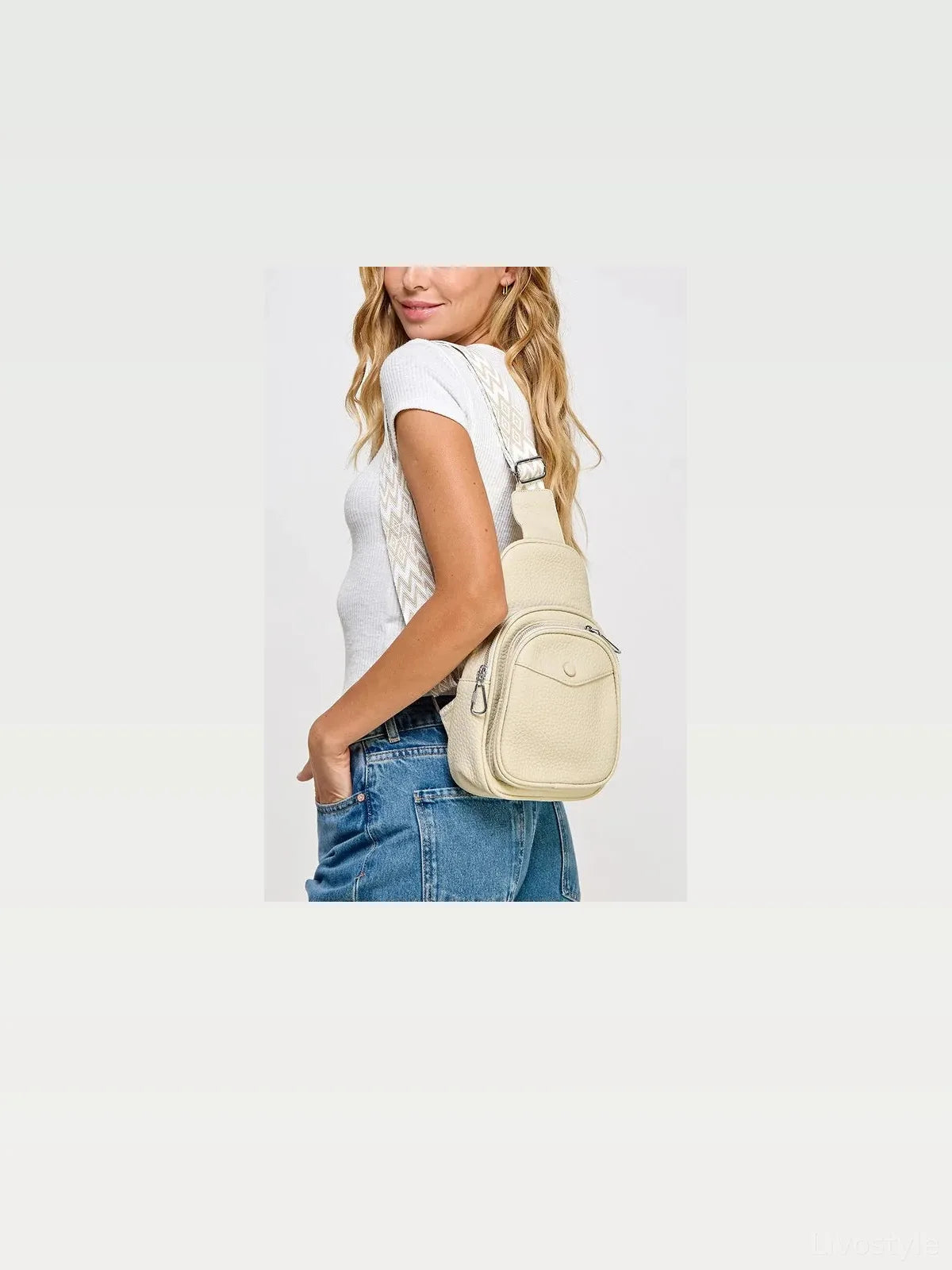 Textured PU Leather Sling Bag — styled showcase — Livostyle