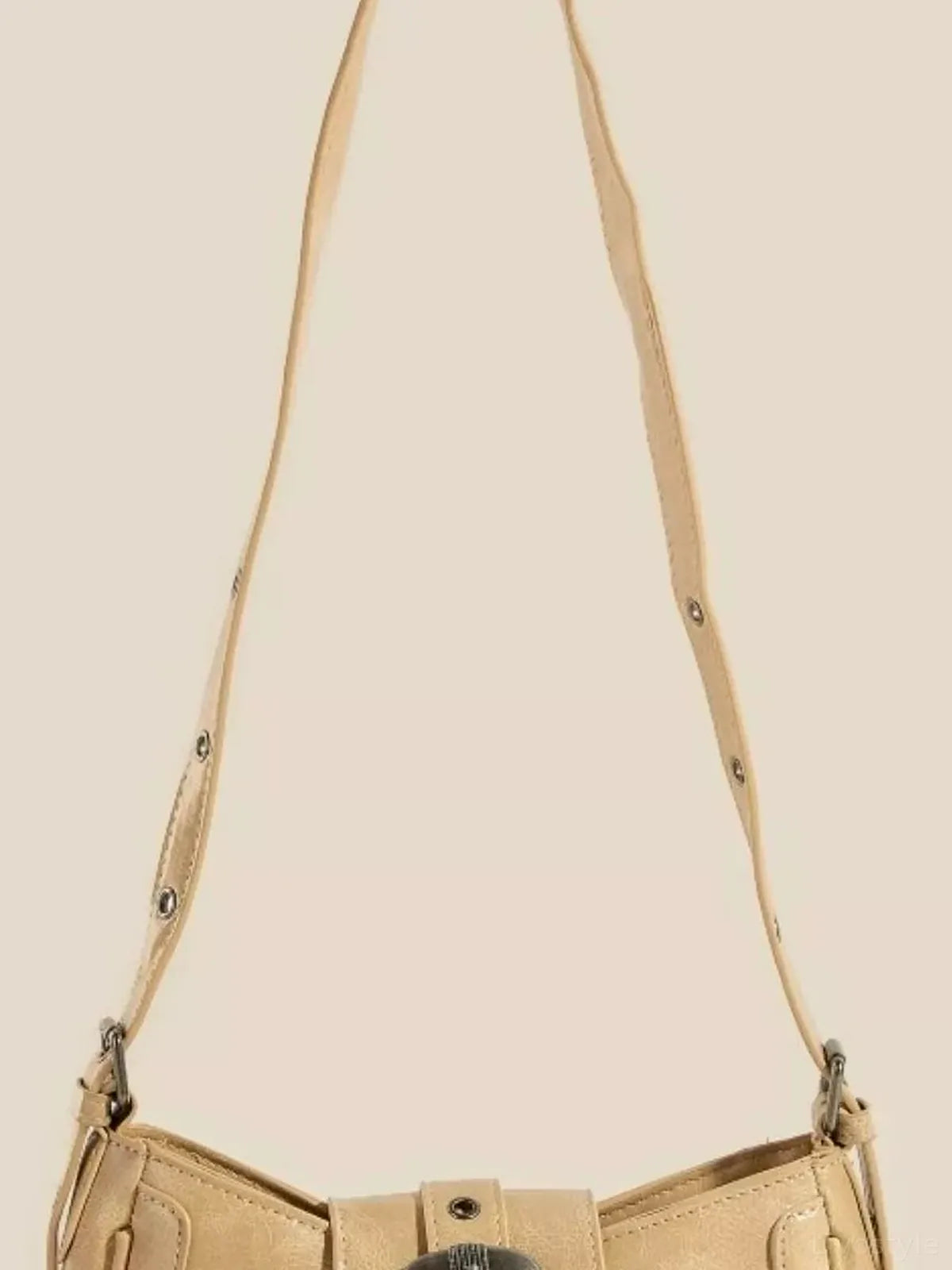 Western Buckle Accent Multi Panel Shoulder Bag — detail view — Livostyle