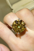 20 Carat Moissanite 925 Sterling Silver Ring — Faceted Yellow — Livostyle