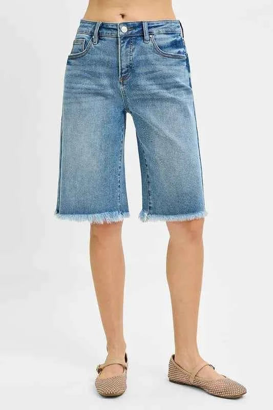 RISEN Full Size Tummy Control Mid Rise Fit Bermuda Plus Size
