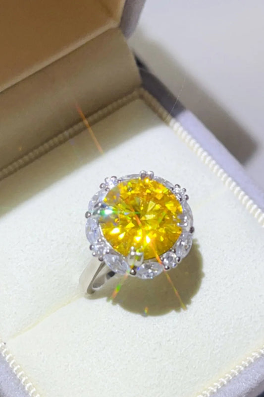 5 Carat Moissanite 925 Sterling Silver Ring — Round Yellow — Livostyle