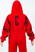 Trendy Graphic Cropped Hoodie with Drawstring — Livostyle