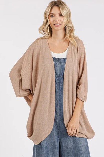 Open Front Batwing Sleeve Cardigan — Livostyle