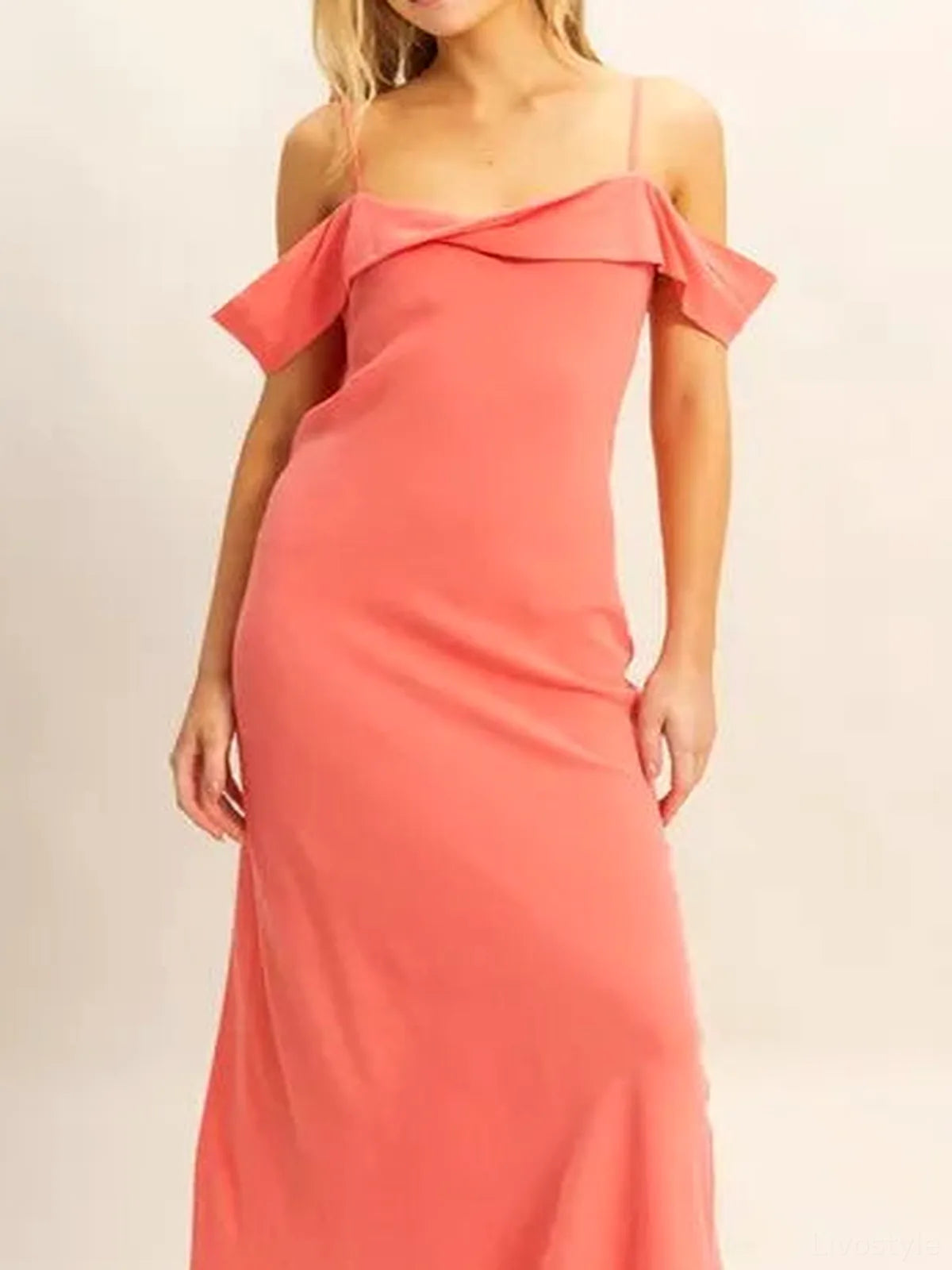 Cami Maxi Dress with Asymmetrical Ruffle Detail – photo 3