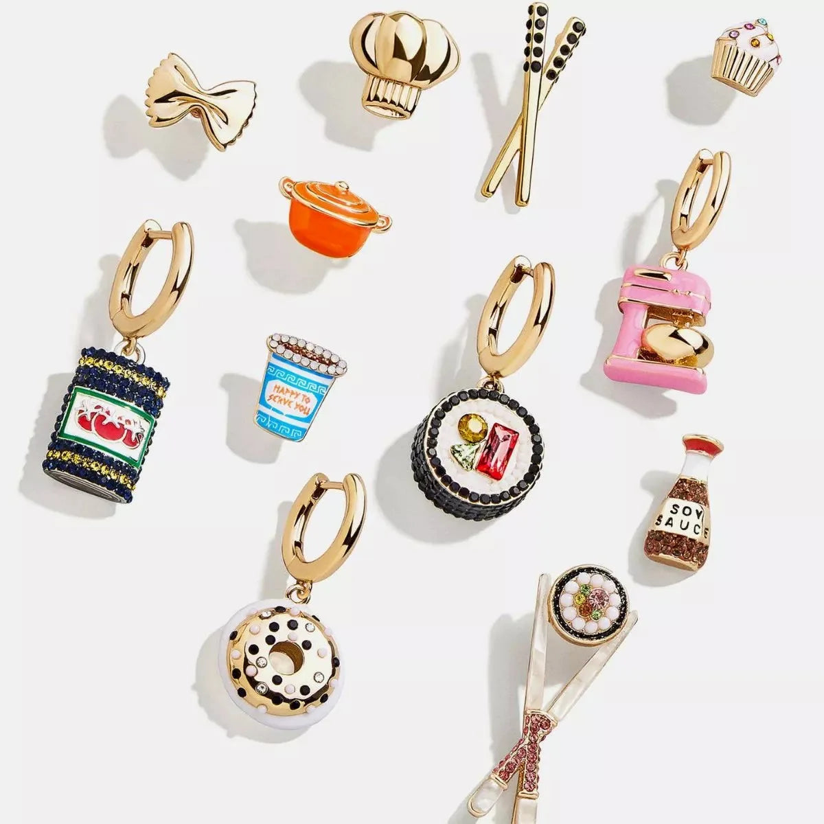 Food Theme Copper Asymmetry Earring — square view — Livostyle