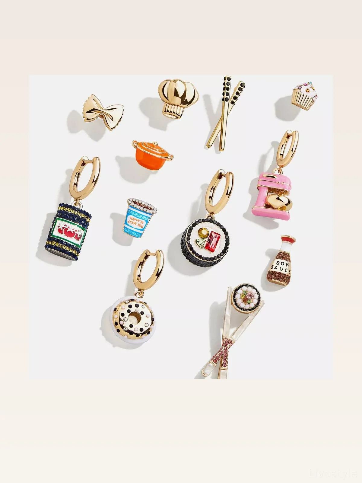 Food Theme Copper Asymmetry Earring — styled showcase — Livostyle