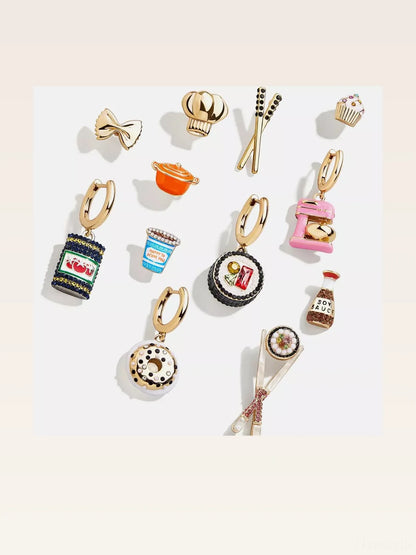 Food Theme Copper Asymmetry Earring — styled showcase — Livostyle