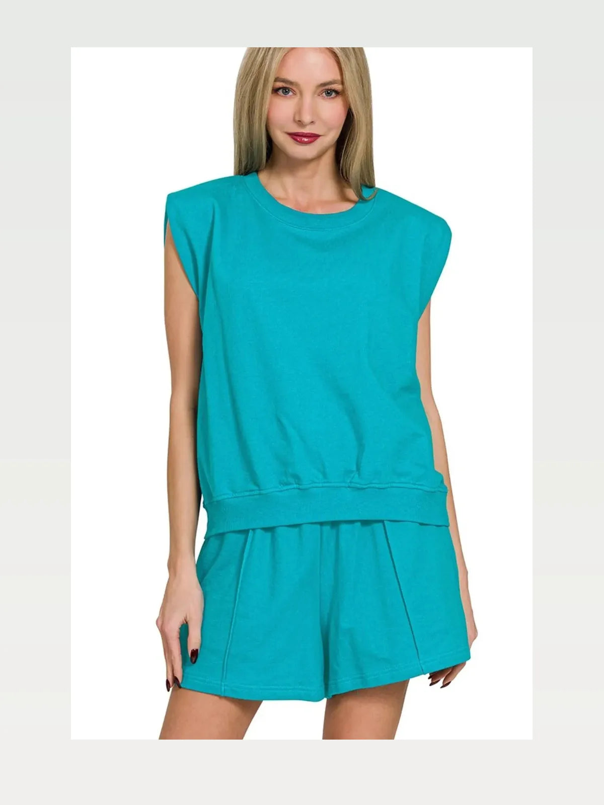 French Terry Sleeveless Top & Shorts Set — styled showcase — Livostyle