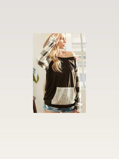 Glamorous French Terry Sequin-Pocket Top — styled showcase — Livostyle