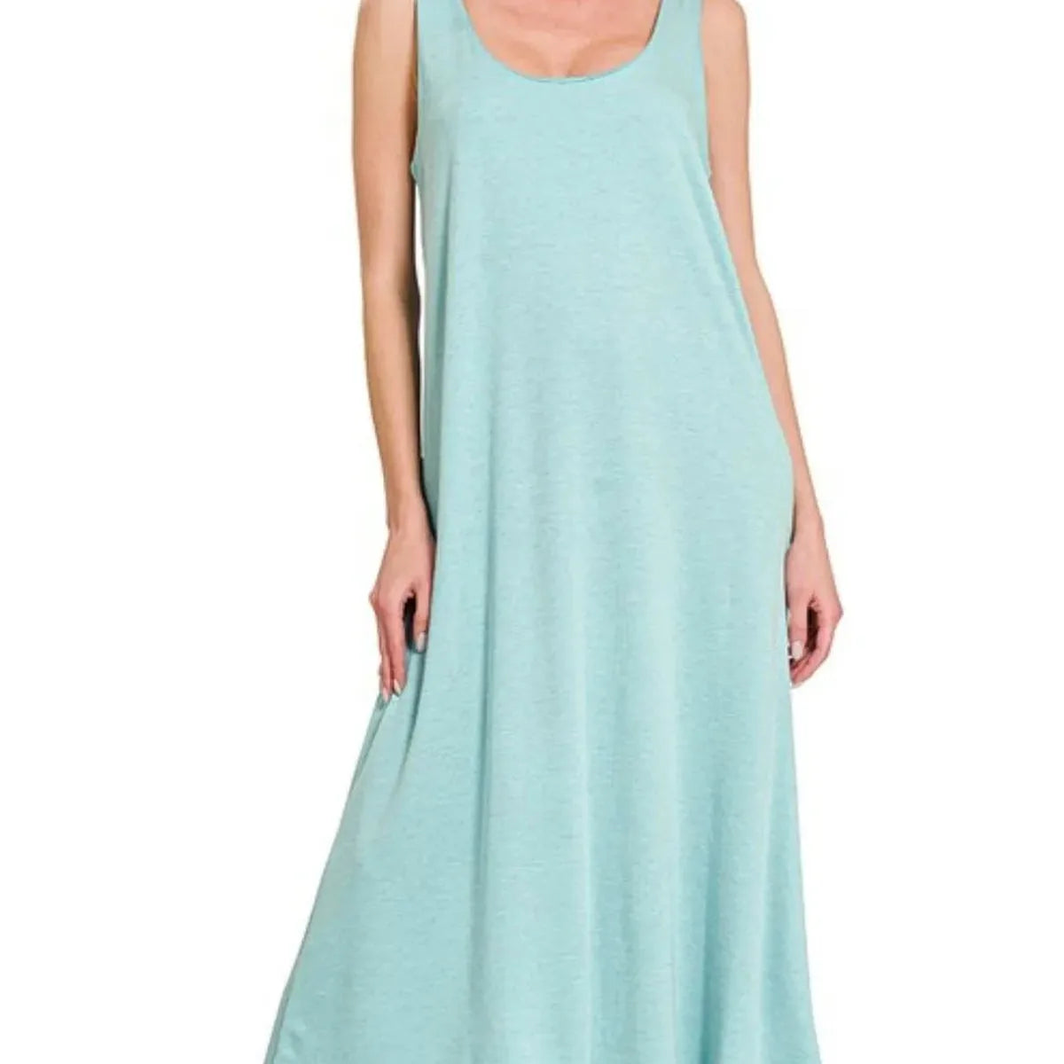 French Terry Twisted Strap Midi Dress — square view — Livostyle