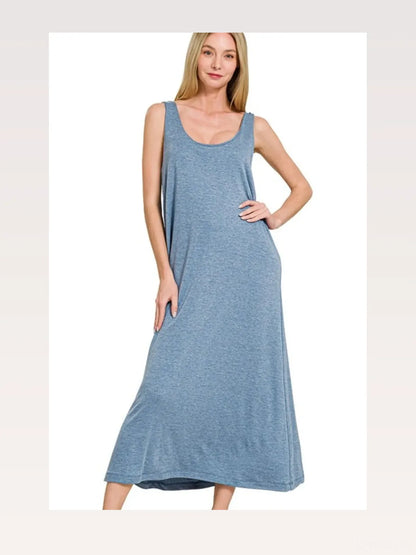 French Terry Twisted Strap Midi Dress – photo 3