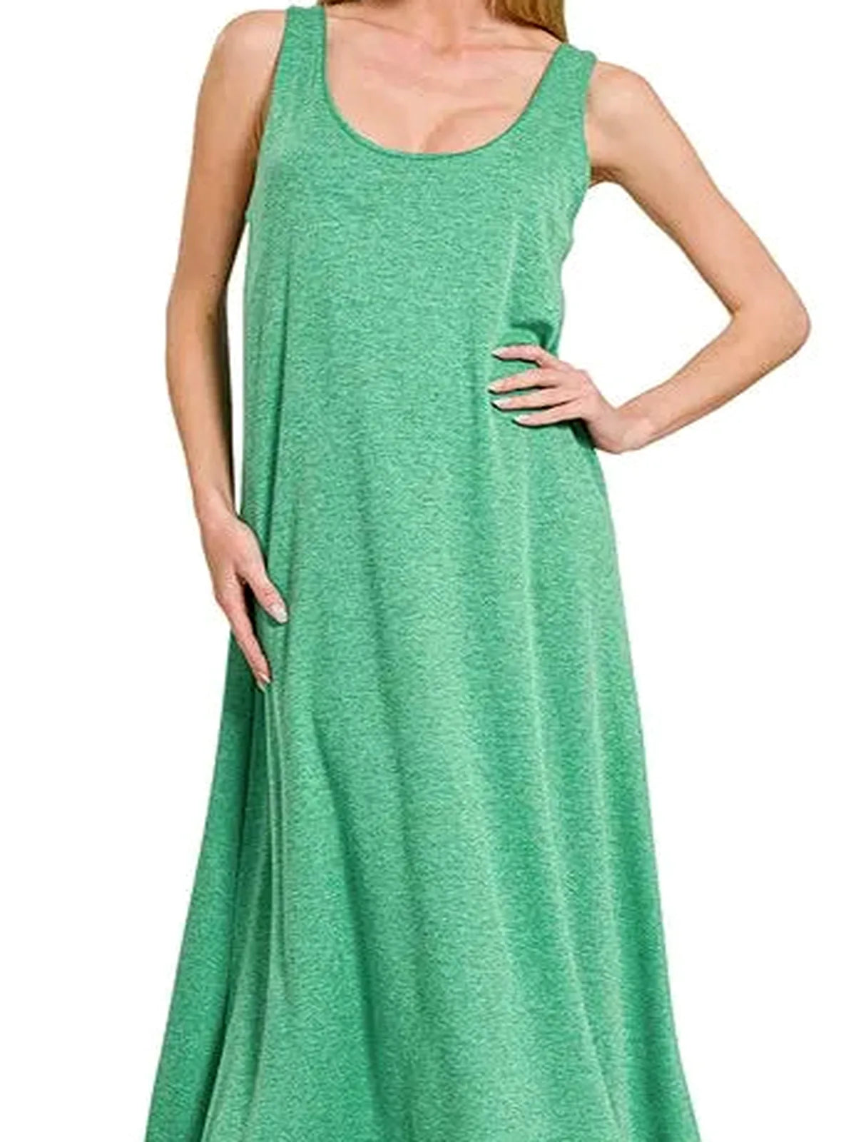 French Terry Twisted-Strap Midi Dress — detail view — Livostyle