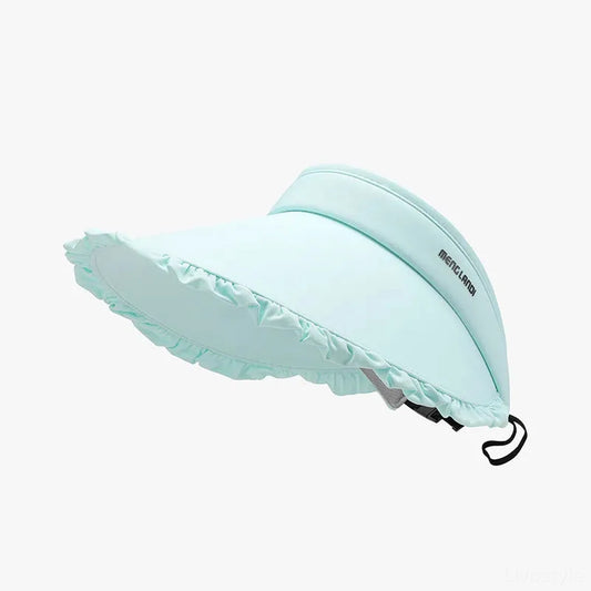 Frill Adjustable Ice Silk Sun Hat — square view — Livostyle