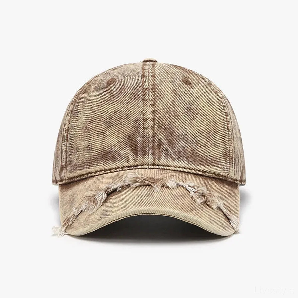 Fringe Adjustable Cotton Baseball Cap — square view — Livostyle
