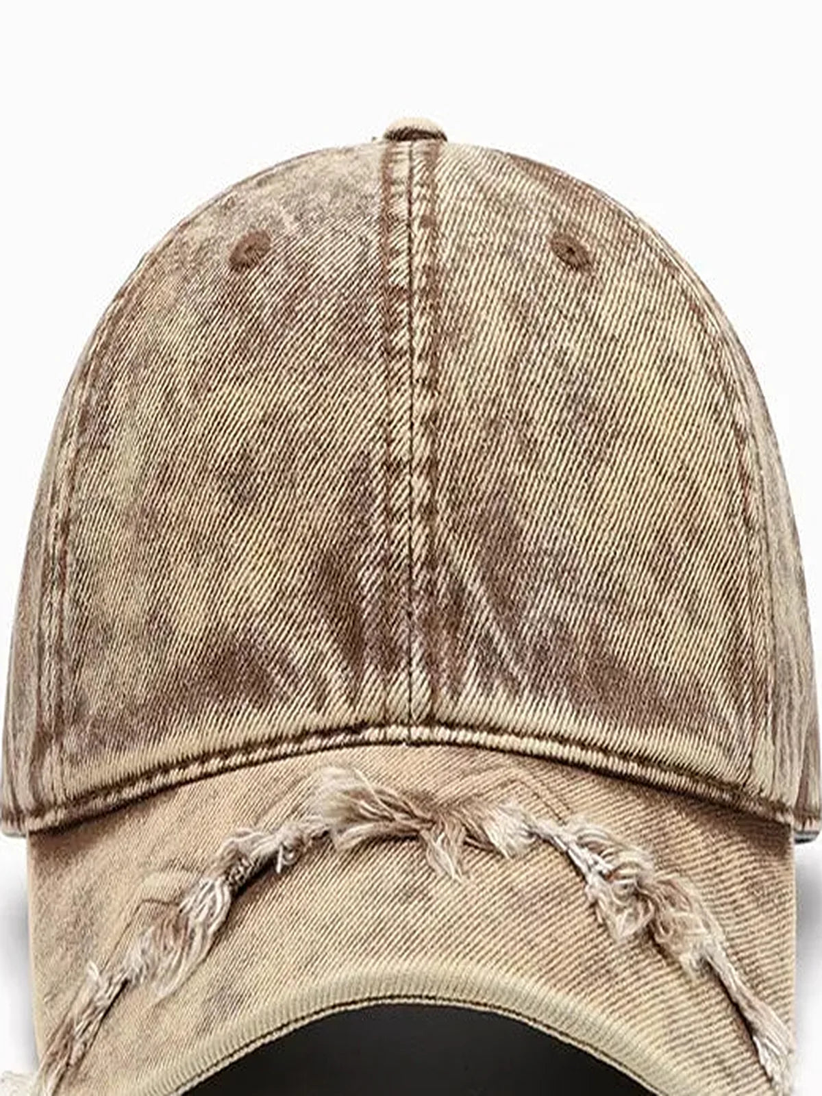 Fringe Adjustable Cotton Baseball Cap — detail view — Livostyle