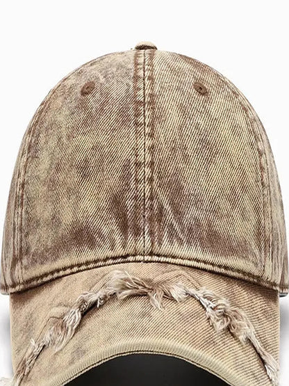 Fringe Adjustable Cotton Baseball Cap — detail view — Livostyle